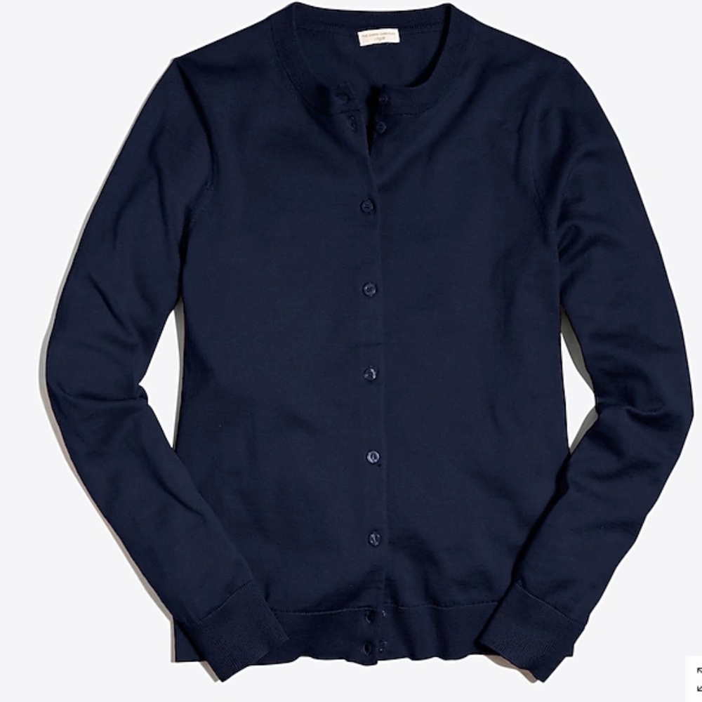 NEW NWT J. Crew Factory Classic Cotton Cardigan Color: Navy Style#E5957